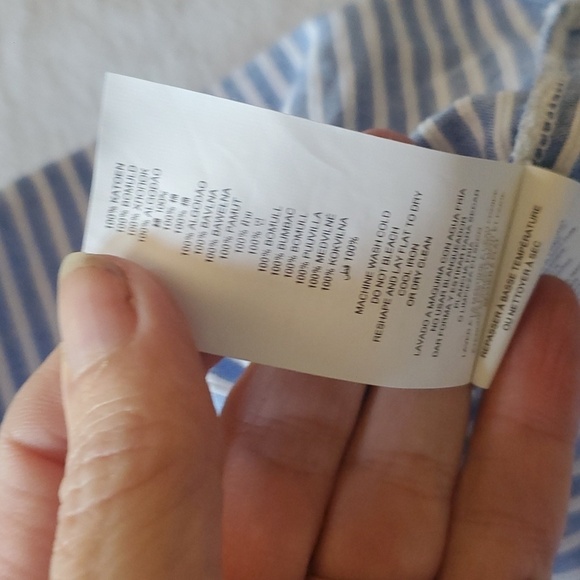 Michael Michael Kors White Blue Striped Puff Sleeve On/Off Shoulder Sz XL Blouse - Picture 2 of 9